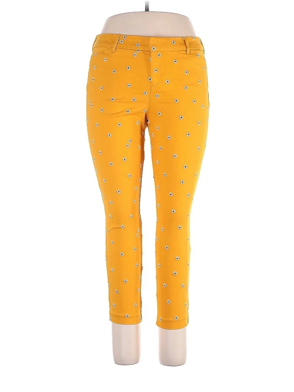Old Navy Sunshine Yellow Daisy Print Skinny Jeans